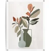 Tuinposter Vaas met bladertakken - 80 x 60cm - Groen