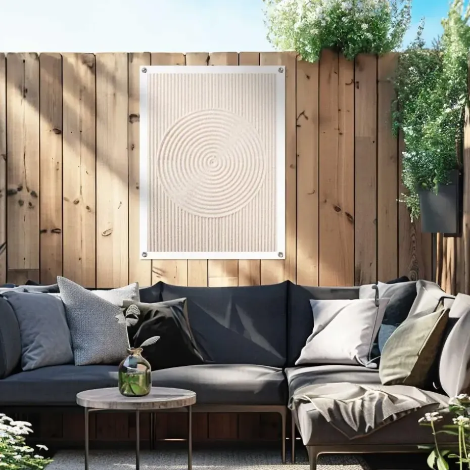 Tuinposter Zandcirkels - 80 x 60cm - Beige
