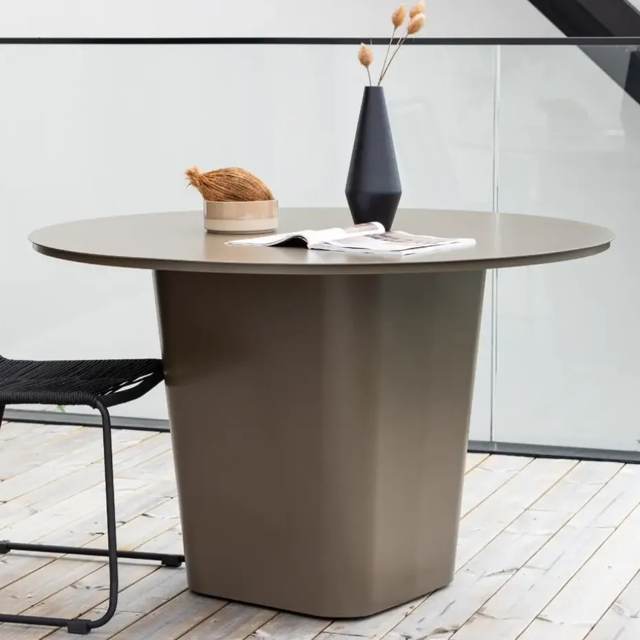 Tuintafel Bruin Metaal - Ø120x75cm - Santa