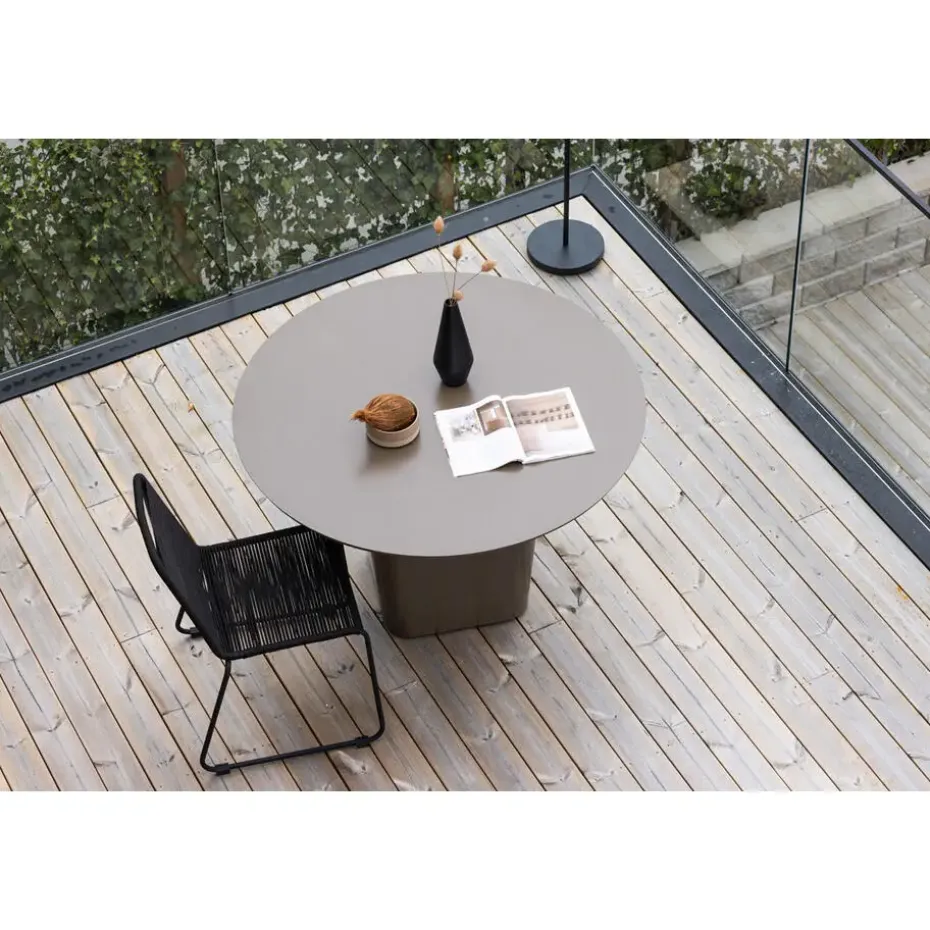 Tuintafel Bruin Metaal - Ø120x75cm - Santa