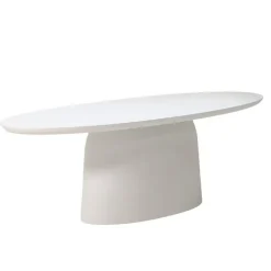 Tuintafel Ovaal - Wit Betonlook - 200x110x74cm - Myrna