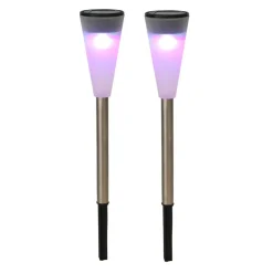 Tuinverlichting prikspot - LED - gekleurd - RVS - 36 cm