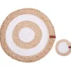 TUMERIC - Set van 12 placemats en onderzetters - Natuurlijk - Jute