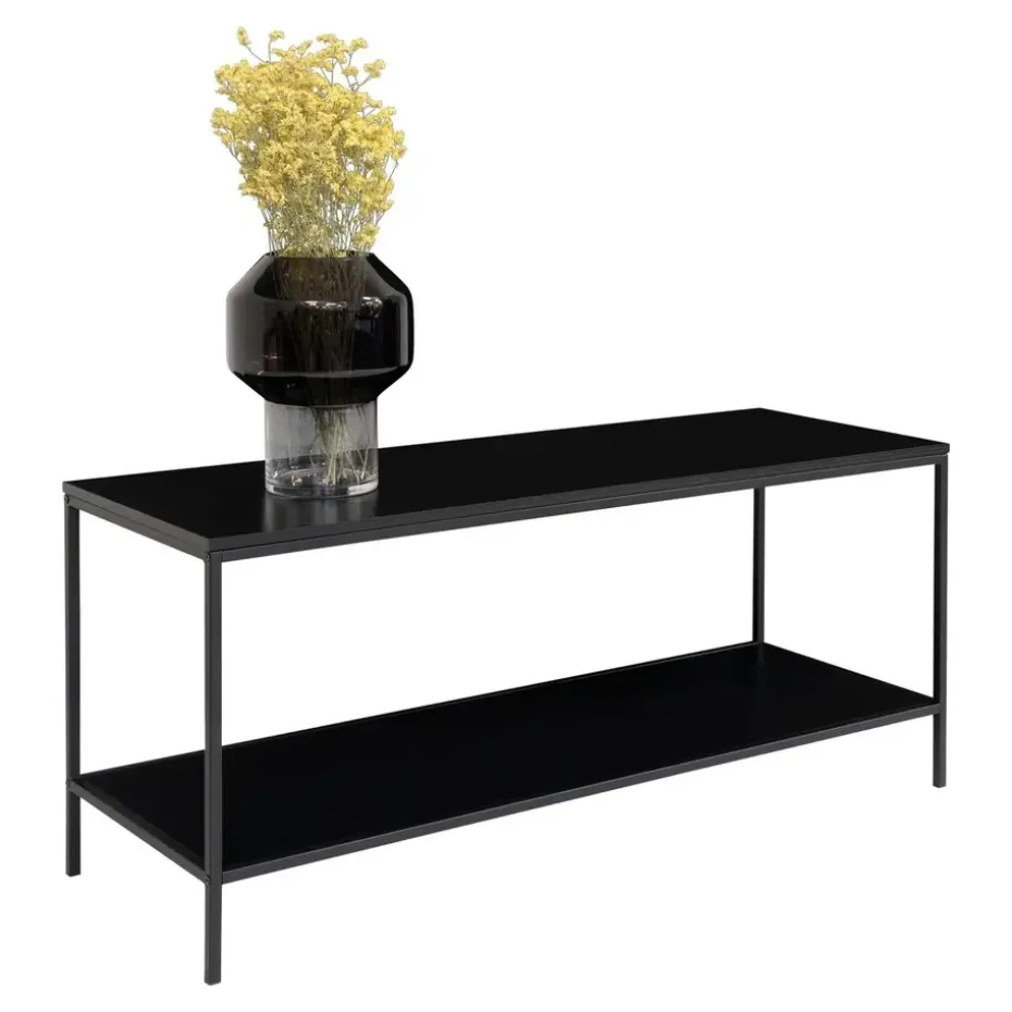 Tv-Meubel Zwart - Metaal & Melamine - Kast Vita