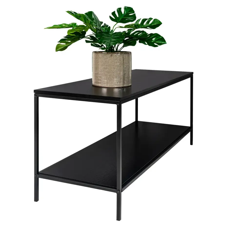 Tv-Meubel Zwart - Metaal & Melamine - Kast Vita
