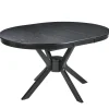 TYMIS - Eettafel - Zwart houtkleur - 110-130x110cm - MDF