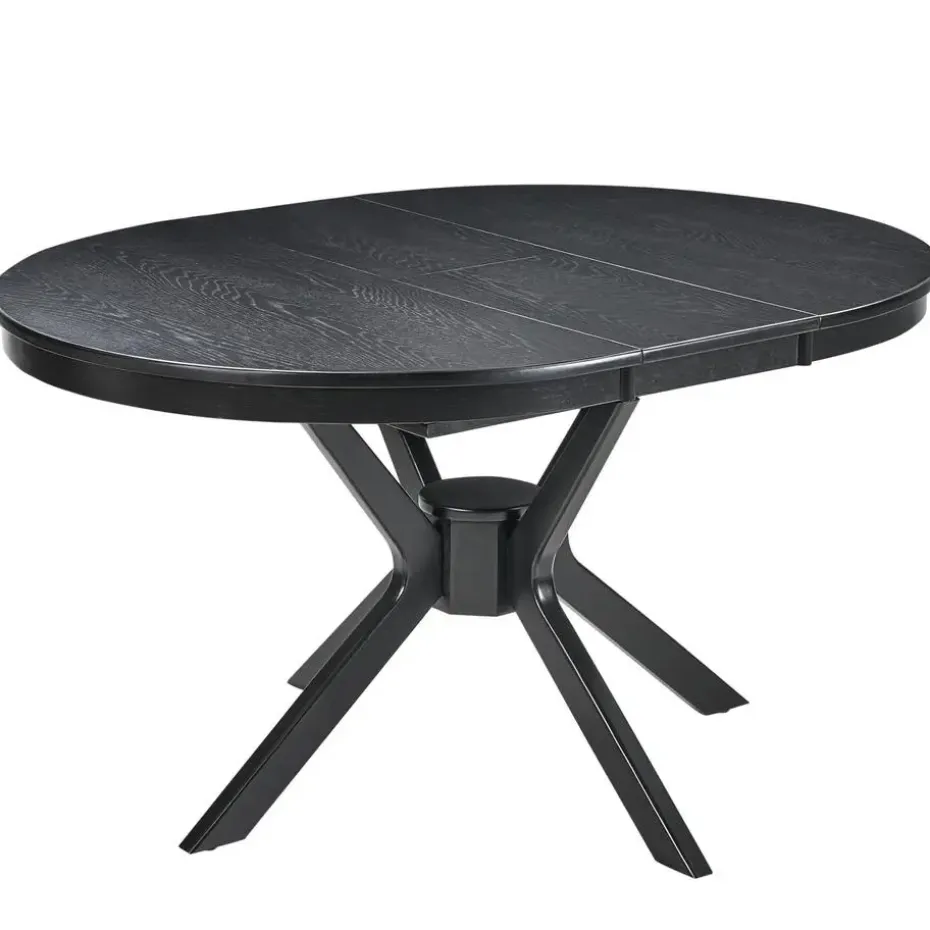 TYMIS - Eettafel - Zwart houtkleur - 110-130x110cm - MDF