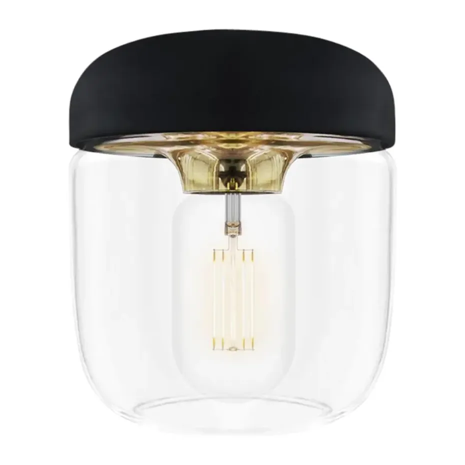 Umage Acorn lampenkap zwart met brass - Ø 14 cm