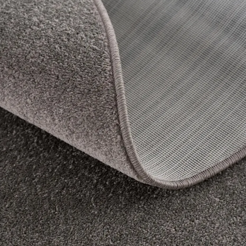 Uni Effen Laagpolig Vloerkleed Modern Grijs - 240x340 CM