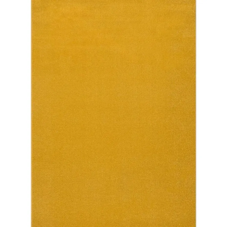 Uni Effen Laagpolig Vloerkleed Modern Geel - 140x200 CM
