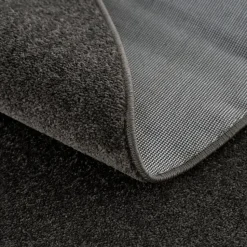Uni Rond Effen Laagpolig Vloerkleed Modern Donker Grijs - 150 CM ROND