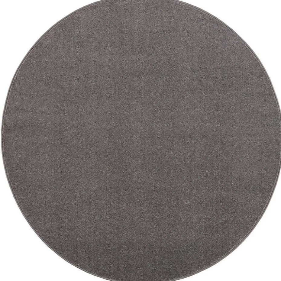 Uni Rond Effen Laagpolig Vloerkleed Modern Grijs - 300 CM ROND