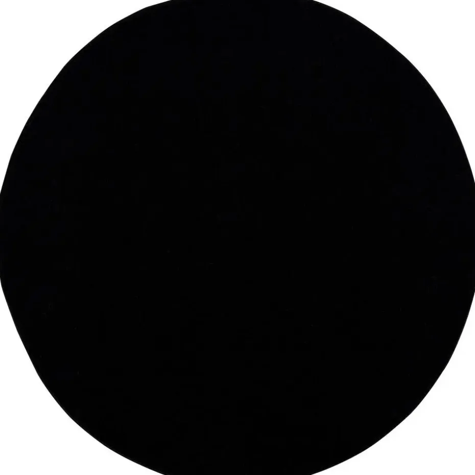 Uni Rond Effen Laagpolig Vloerkleed Modern Zwart - 120 CM ROND