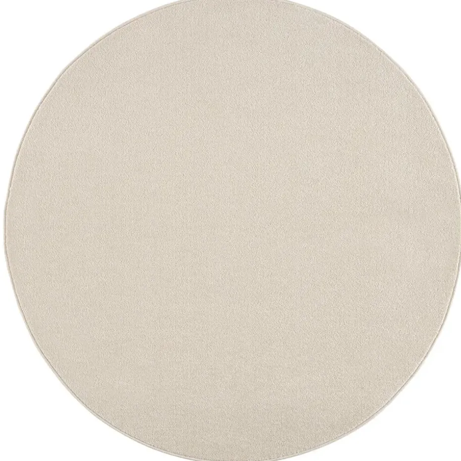 Uni Rond Effen Laagpolig Vloerkleed Modern Creme - 200 CM ROND