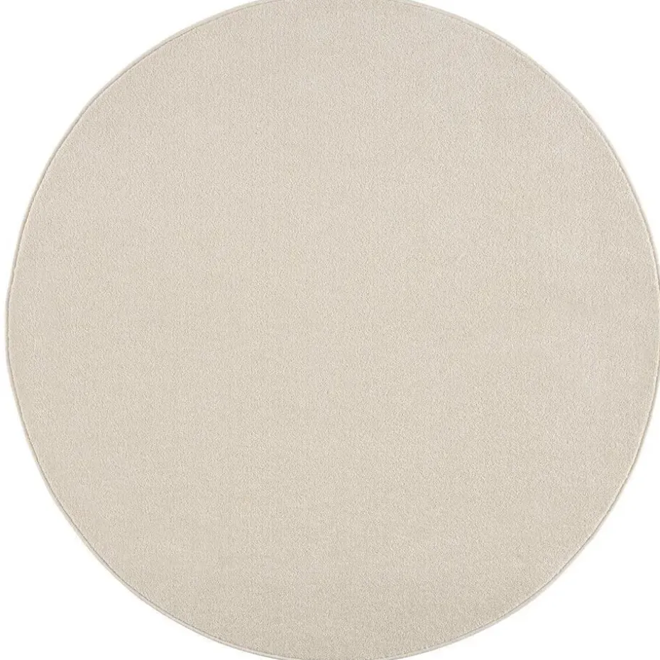Uni Rond Effen Laagpolig Vloerkleed Modern Creme - 200 CM ROND