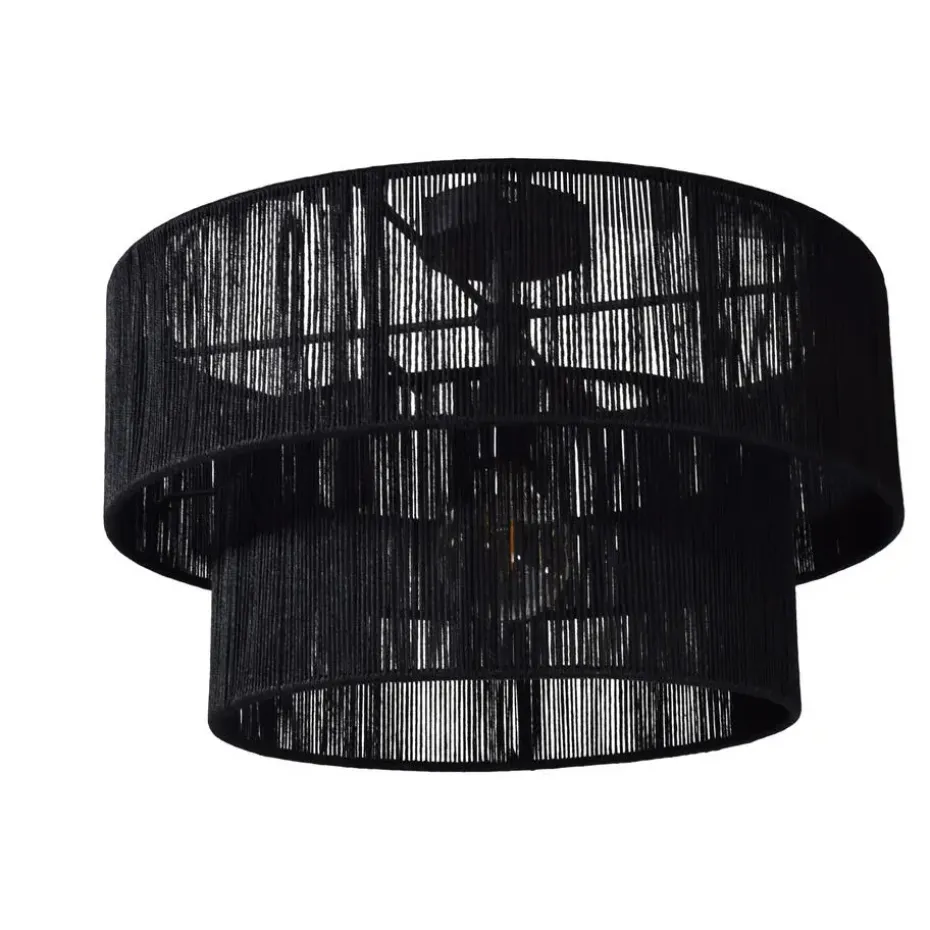 Urban Interiors - Plafondlamp - Diro zwart Jute - Ø45