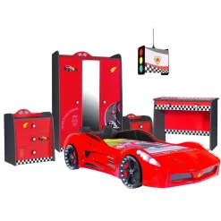 V Power kledingkast auto Rood