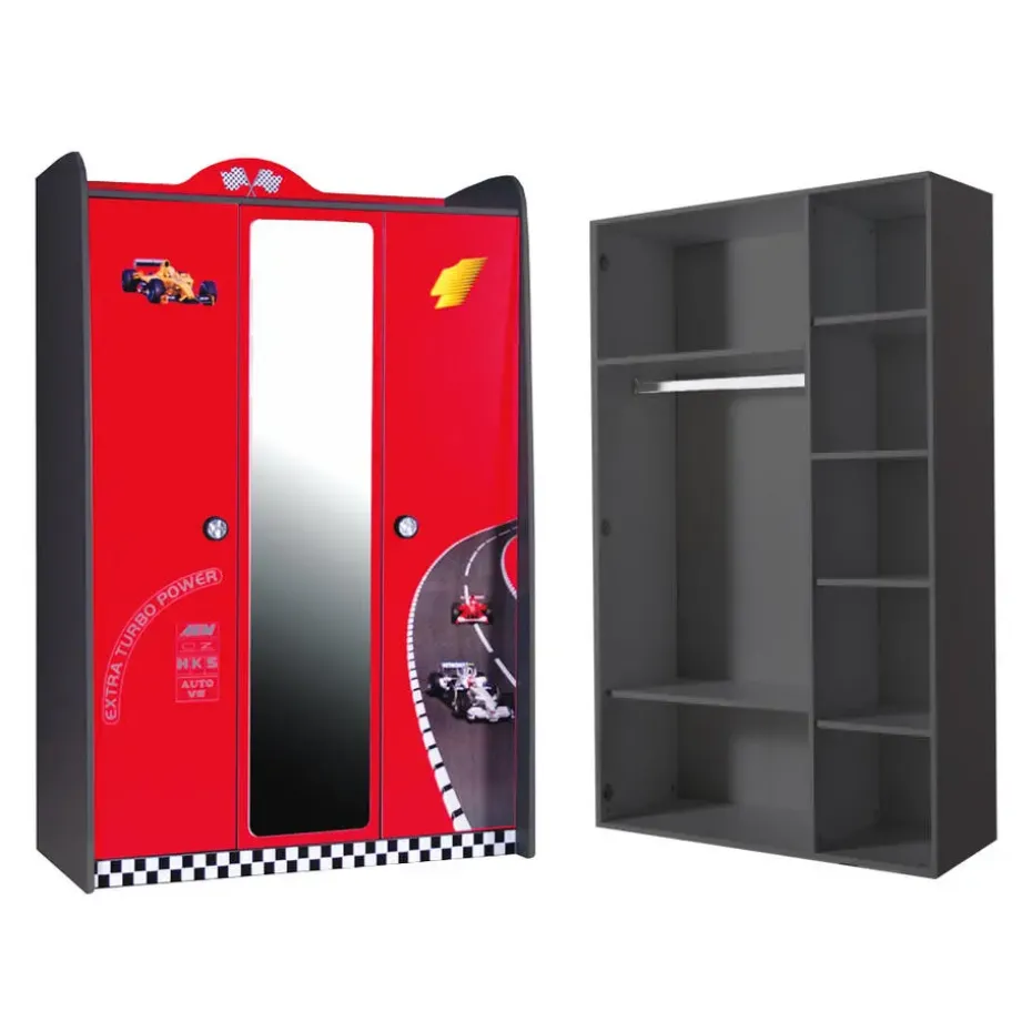 V Power kledingkast auto Rood
