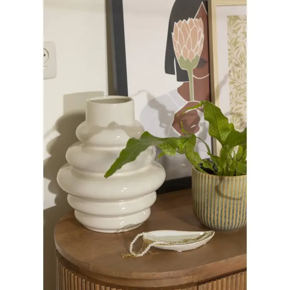 Vaas Arnica - off-white - keramiek - 30xØ25 cm