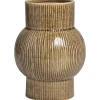 Vaas Olivia - bruin - keramiek - 18,5x Ø14 cm
