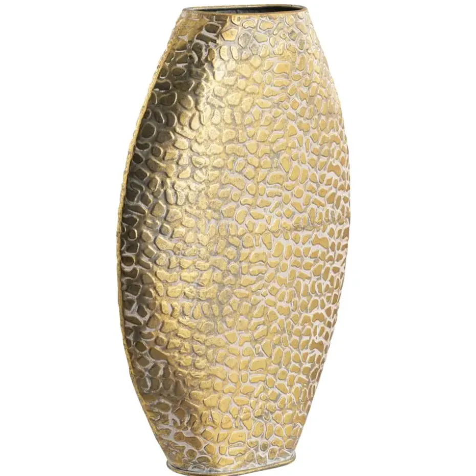 Vaas Riv - goudkleur - metaal - ovaal - 48,5x32x9,5 cm
