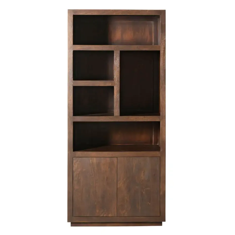 Vakkenkast Bruin Hout - 90x45x200cm - Brussel