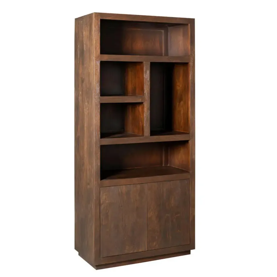 Vakkenkast Bruin Hout - 90x45x200cm - Brussel