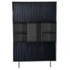 Vakkenkast Zwart Hout - 135x45x200cm - Madison XL