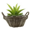 Van der Leeden Mand met hengsels - bruin - D43 x H18 cm -rotan