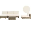 VARALLO - Loungeset 4-zits - Gebroken wit - Rechtszijdig - Rotan