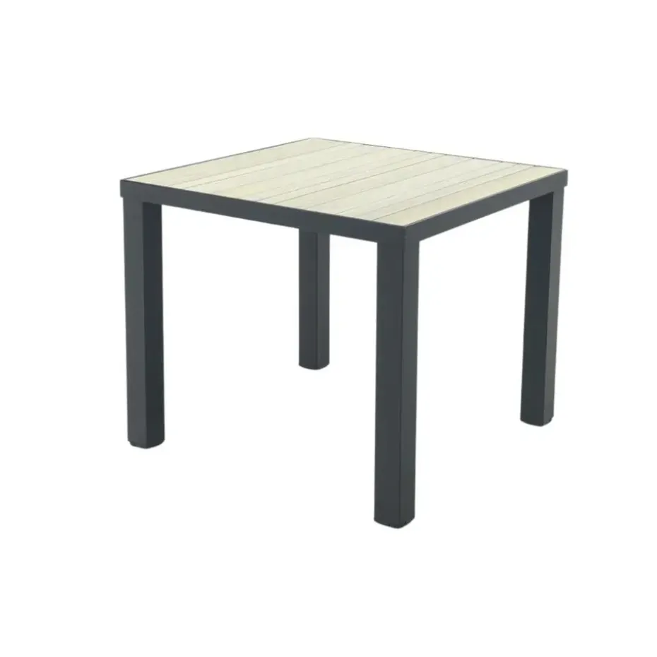 VDG Nola tuintafel 90x90 cm. - Antraciet/Houtlook