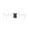 VDG Stripe/Velora loungestoelen set (3-delig) - Wit/Royal grey