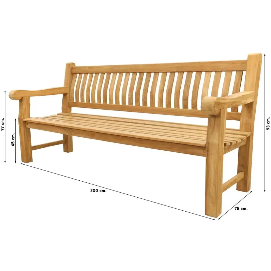 VDG Teakhouten tuinbank Patrick XL - 200 cm