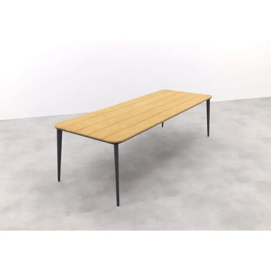 Vdgarde Premium Alaska tuintafel - teak/alu - antraciet - 270x100 cm