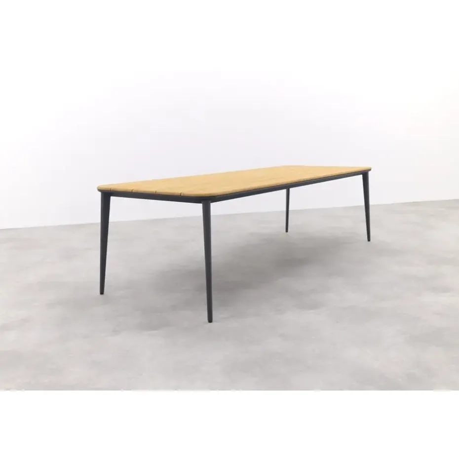 Vdgarde Premium Alaska tuintafel - teak/alu - antraciet - 270x100 cm