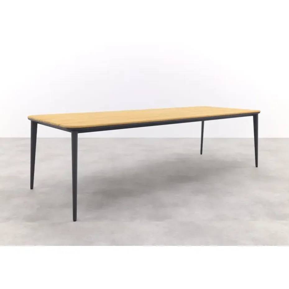 Vdgarde Premium Alaska tuintafel - teak/alu - antraciet - 270x100 cm