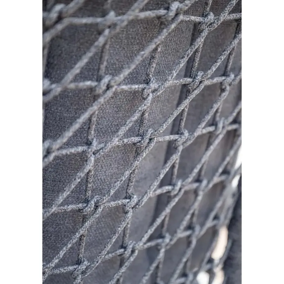 Venice dining fauteuil - carbon black - rope dark grey - mystic grey