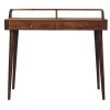 Verhoogde kastanjebruine sidetable met 2 lades, bruin