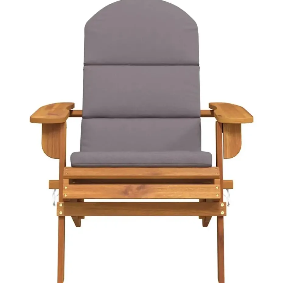 vidaXL - Adirondack tuinstoel - Kussens - Bruin - Acaciahout - 75x84x90 cm