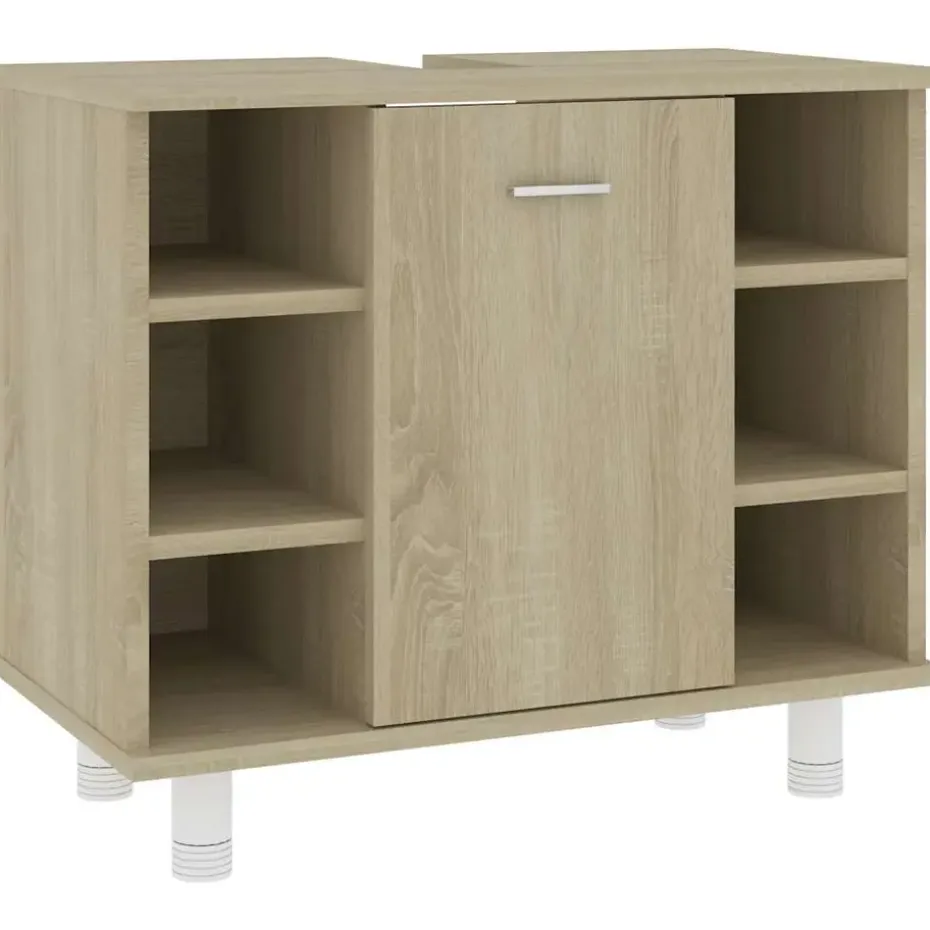 vidaXL - Badkamerkast - Bruin - Bewerkt hout