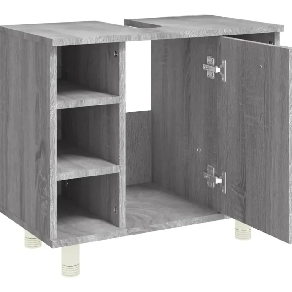 vidaXL - Badkamerkast - Grijs - Bewerkt hout