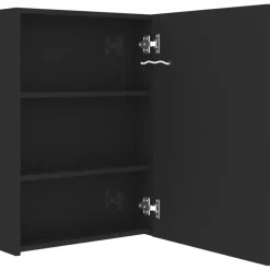 vidaXL - Badkamerkast - Zwart - MDF - 50 x 13 x 70 cm