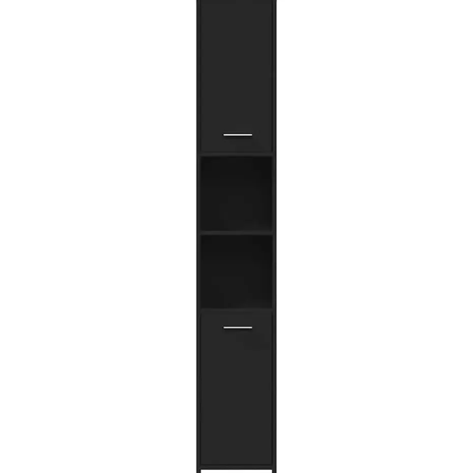 vidaXL - Badkamerkast - Zwart - Bewerkt hout