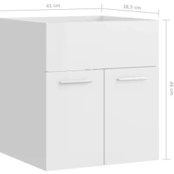 vidaXL - Badkamermeubelset - Wit - Bewerkt hout - 41 x 38.5 x 46 cm