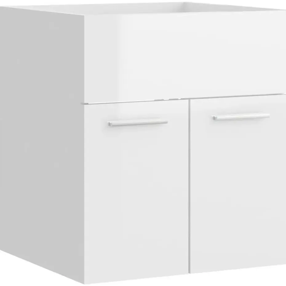 vidaXL - Badkamermeubelset - Wit - Bewerkt hout - 41 x 38.5 x 46 cm