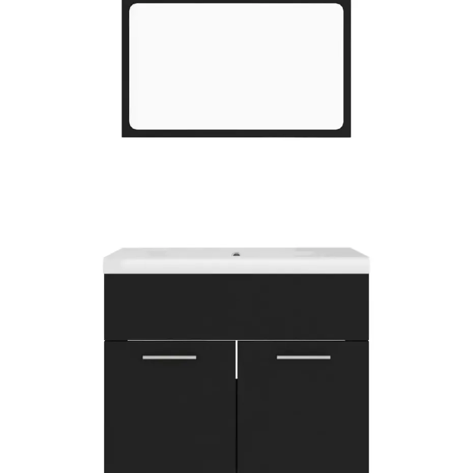 vidaXL - Badkamermeubelset - Zwart - Bewerkt hout - 60 x 38.5 x 46 cm