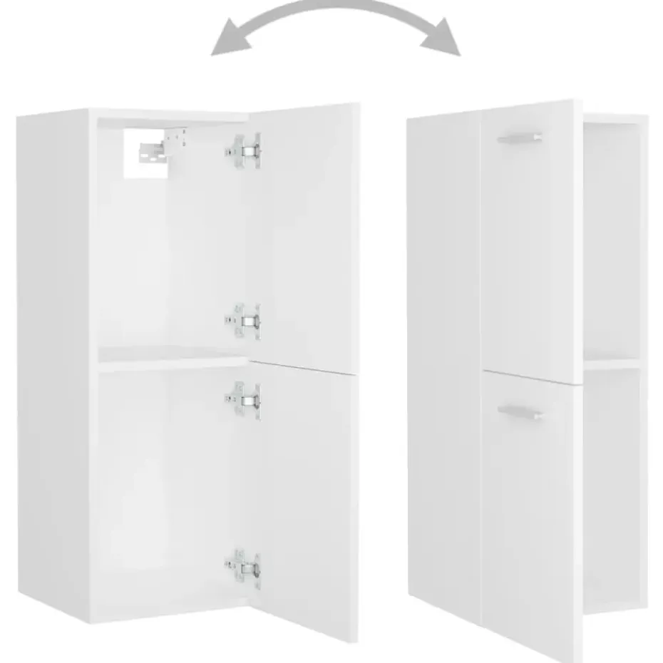 vidaXL - Badkamermeubelset - Wit - Bewerkt hout - 41 x 38.5 x 46 cm