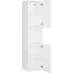 vidaXL - Badkamermeubelset - Wit - Bewerkt hout - 41 x 38.5 x 46 cm