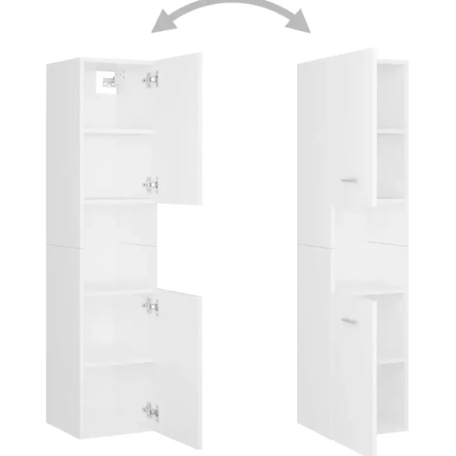 vidaXL - Badkamermeubelset - Wit - Bewerkt hout - 41 x 38.5 x 46 cm