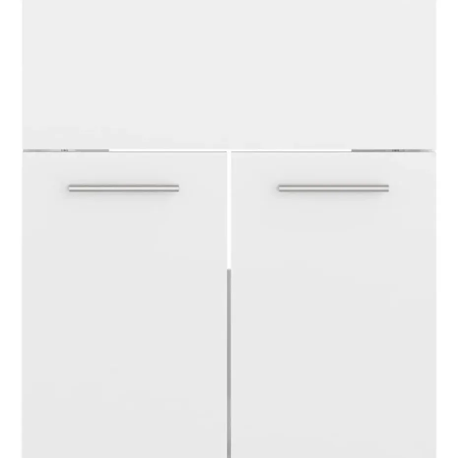vidaXL - Badkamermeubelset - Wit - Bewerkt hout - 41 x 38.5 x 46 cm
